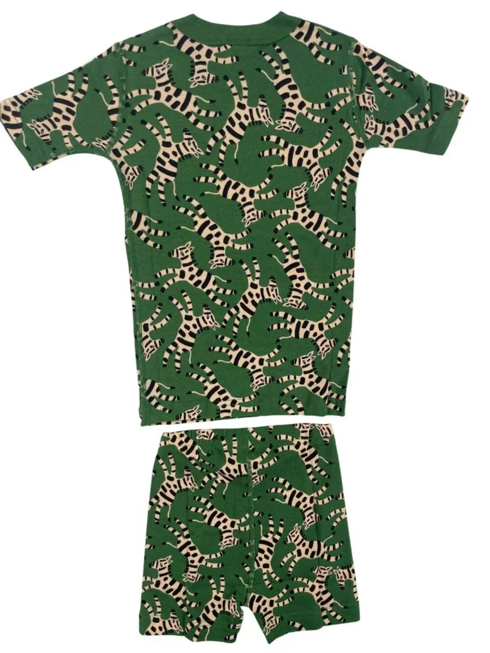 Hanna Andersson Kids 2-Piece Pajama SET Green Zebra Organic Cotton Kids Sz 5 NEW